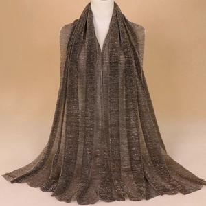 Elegant bronze pleated scarf with metallic shimmer thread for formal dress pairing
