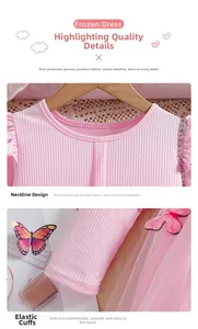 Detailansicht eines rosa Strickkleids mit Rundhalsausschnitt und elastischen Ärmeln