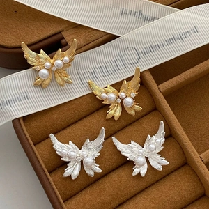 Boucles Oreilles Puces Papillon Alliage Künstliche Perle Imitation Strass Ailes Détaillées Bijoux Vintage Élégants Femmes