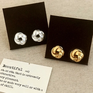 Twisted Knot Stud Earrings Spiral Texture Geometric Gold Silver Plated Copper Jewelry For Women Daily Fashion