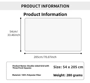 Size chart showing 54x205cm dimensions for the plaid winter scarf in polyester fabric