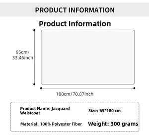 Size chart showing 65x180cm dimensions and 100% polyester material for paisley scarf