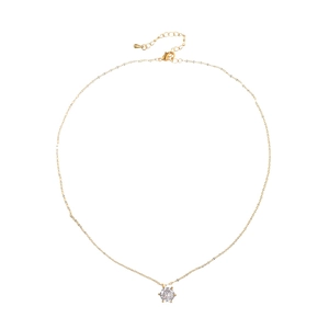 Elegant gold necklace with a sparkling round zircon pendant and adjustable lobster clasp
