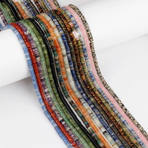 Natural Gemstone Spacer Beads Flat Round Disc Loose Beads For DIY Jewelry Making Polished Crystal Agate Quartz Heishi
