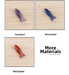 Detailed fish pendants in amethyst, blue spot and red jasper for jewelry making