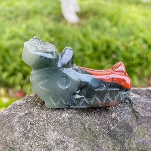 Sculpture de Crâne de Dragon en Cristal Naturel Statue Squelette de Tête de Dragon Pierre de Guérison Décoration Bureau