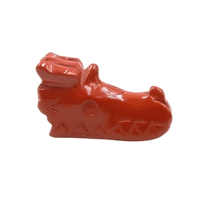 Sculpture de crâne de dragon de 2 pouces en jaspe rouge naturel pour décoration