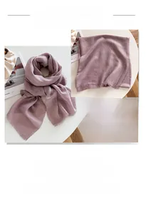 Detail of mauve silk scarf showing lightweight fabric texture and delicate short fringes