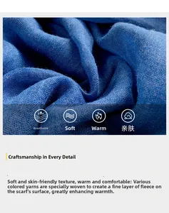 Détail d'écharpe en lin bleu roi montrant une texture douce, respirante et duveteuse