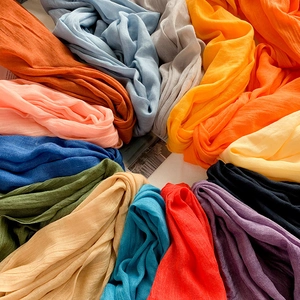 Écharpe Femme Au Toucher Coton Lin Couleur Unie Châle De Protection Solaire Avec Bords À Franges Long Respirant Plage Mode