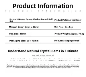Detailed technical specifications for 16mm natural seven chakra stone ball yoga set
