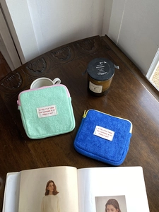 Cute Plush Square Coin Purse With Contrast Zipper Polyester Portable Small Storage Bag For Cosmetics Earphones Keys Women Girls Jewelry Organizer