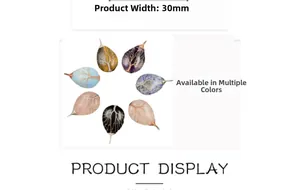 Vue détaillée de pendentifs gouttes en pierre naturelle arbre de vie en fil 30mm