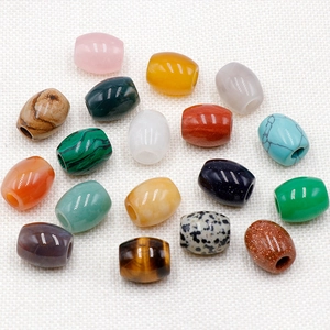 Polished 16x18mm natural crystal stone barrel beads in mixed colors for jewelry making