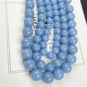Perline tonde in pietra d'angelo blu cielo per la creazione di gioielli e braccialetti