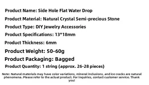 Specifications of 13x18mm teardrop natural crystal beads for DIY jewelry making