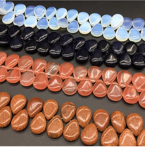 Waterdrop crystal agate beads in opal, blue sand, rose quartz and gold sand finishes