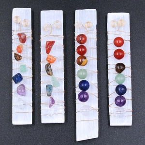 Handgemachter Natürlicher Selenit Stab Mit 7 Chakra Heilsteinen Drahtumwickelt Kristallstab Ornament Für Meditation Yoga Balance