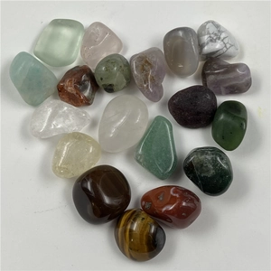 Polished natural mineral stones set including tiger eye and amethyst for geology study