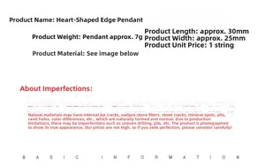 Dettaglio dimensioni ciondolo a cuore dorato con lunghezza 30mm e larghezza 25mm