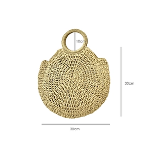 Specifiche delle dimensioni della borsa tonda in paglia con larghezza 38cm e altezza 33cm