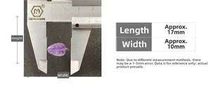 Makroaufnahme der Maße von 17mm Amethyst-Blattanhänger mit Metallöse für Schmuck