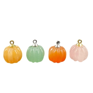 Ciondoli a forma di zucca in quarzo e giada per gioielli fai-da-te e forcine classiche