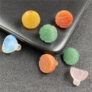 Pendenti Intagliati A Forma Di Loto Agata Naturale Quarzo Rosa Avventurina Perline Per Creazione Di Gioielli DIY Stile Cinese