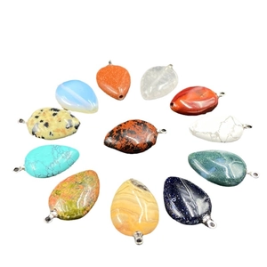 Set of 12 crystal teardrop pendants in various gemstones for DIY jewelry making