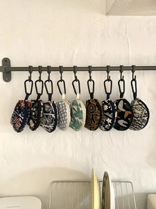 Handmade embroidered mini storage pouches with carabiner in various floral patterns