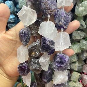 Fil de perles en pierre de cristal naturelle avec améthyste et quartz pour DIY