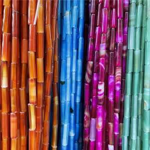 Colorful agate cylindrical column beads for DIY jewelry making in multiple vibrant patterns