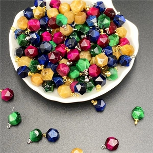 Faceted tiger eye stone pendants in multi-color sets for DIY jewelry making