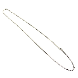 Minimalist 60cm silver-colored metal O-chain necklace with a secure lobster clasp