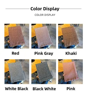 Présentation des écharpes à carreaux et glands en six styles élégants de cachemire