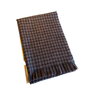 Écharpe classique en maille à carreaux avec franges en tissu imitation laine