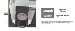 Detailed size measurement of hexagonal purple amethyst pendant showing 20mm length