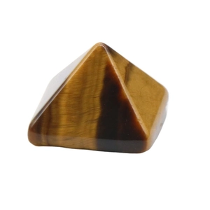 Cristallo a piramide in pietra naturale occhio di tigre lucidata con effetto occhio di gatto