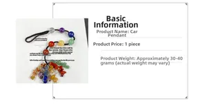 Detailed view of colorful natural crystal car hanging ornament with assorted gemstone beads