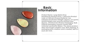 Macro view of teardrop natural stone pendants showing detailed texture and 29x34mm size