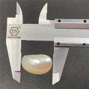 French style mabe pearl open ring measured at 2.5cm with a digital caliper