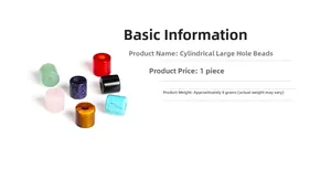 Macro shot of assorted cylindrical gemstone beads with large center holes for DIY crafts