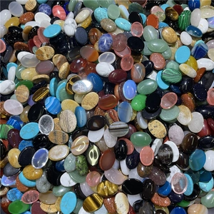 Polished 13x18mm oval gemstone cabochons in various natural patterns and colors