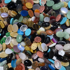 Polished 13x18mm oval agate and turquoise cabochons for DIY jewelry making