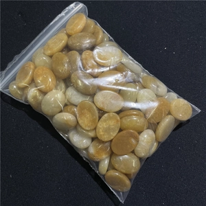 Bulk pack of polished 13x18mm oval yellow agate cabochons for DIY jewelry making
