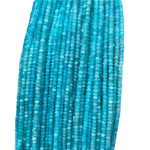 Faceted natural blue amazonite abacus beads 2-3mm for DIY jewelry making necklaces