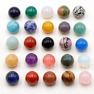 Set of 25 assorted 16mm natural gemstone balls with polished finish for DIY crafts