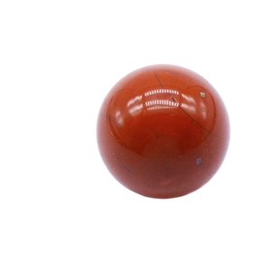 Natural 16mm Red Jasper stone sphere with smooth polished surface and unique dark veins
