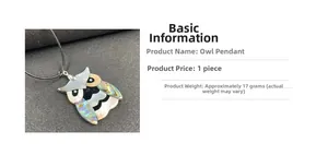 Macro shot of owl pendant with iridescent shell inlays and detailed handcrafting