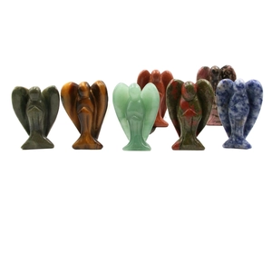 Set mit 7 natürlichen Edelstein-Engelfiguren inklusive Lapis und Quarz für Deko